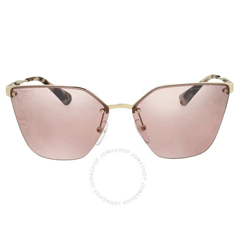 Prada Pink Mirr Silver Laser Flower Cat Eye 